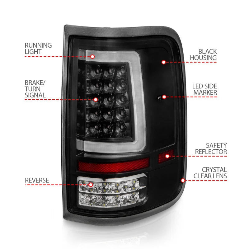 ANZO 2004-2006 Ford F-150 LED Tail Lights w/ Light Bar Black Housing Clear Lens - Additional View 11