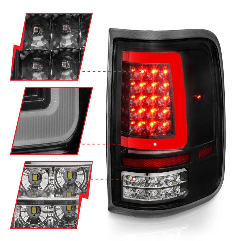 ANZO 2004-2006 Ford F-150 LED Tail Lights w/ Light Bar Black Housing Clear Lens - Additional View 12