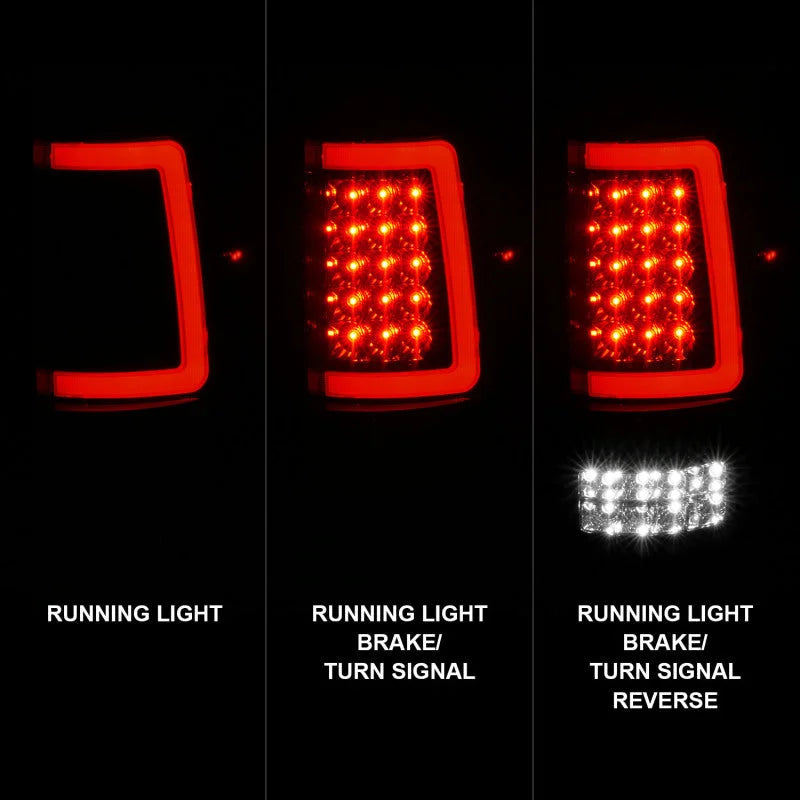 ANZO 2004-2006 Ford F-150 LED Tail Lights w/ Light Bar Black Housing Smoke Lens - Additional View 6