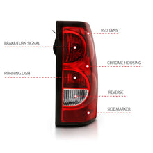 Load image into Gallery viewer, ANZO 2004-2007 Chevy Silverado Taillight Red/Clear Lens w/Black Trim (OE Replacement) - Installation View