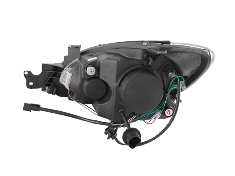 ANZO 2004-2007 Mitsubishi Lancer Projector Headlights w/ Halo Black (CCFL) - Detail View