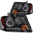 Load image into Gallery viewer, ANZO 2004-2008 Ford F-150 Projector Headlights w/ Halo and LED Black G2 - Main Product View
