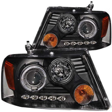 Load image into Gallery viewer, ANZO 2004-2008 Ford F-150 Projector Headlights w/ Halo and LED Black G2 - Main Product View
