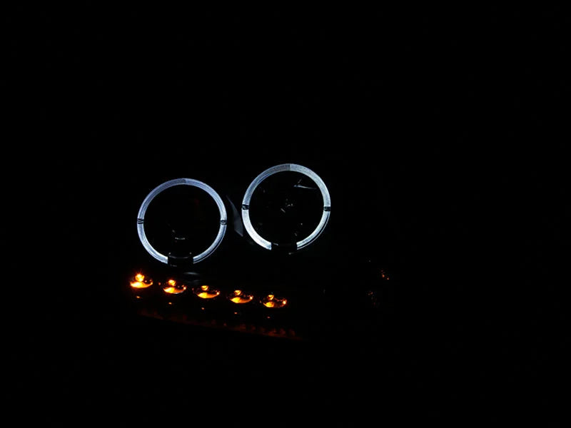 ANZO 2004-2008 Ford F-150 Projector Headlights w/ Halo and LED Black G2 - Side View