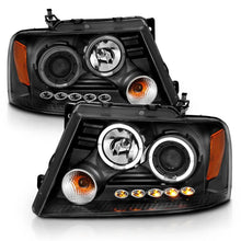 Load image into Gallery viewer, ANZO 2004-2008 Ford F-150 Projector Headlights w/ Halo and LED Black G2 - Additional View 7