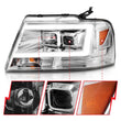 Load image into Gallery viewer, ANZO 2004-2008 Ford  F-150 Projector Headlights w/ Light Bar Chrome Housing - Back View