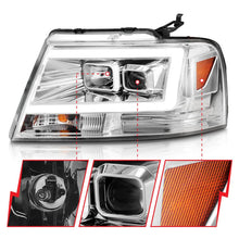 Load image into Gallery viewer, ANZO 2004-2008 Ford  F-150 Projector Headlights w/ Light Bar Chrome Housing - Back View