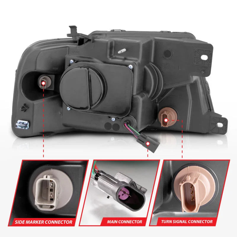 ANZO 2004-2008 Ford  F-150 Projector Headlights w/ Light Bar Chrome Housing - Additional View 5