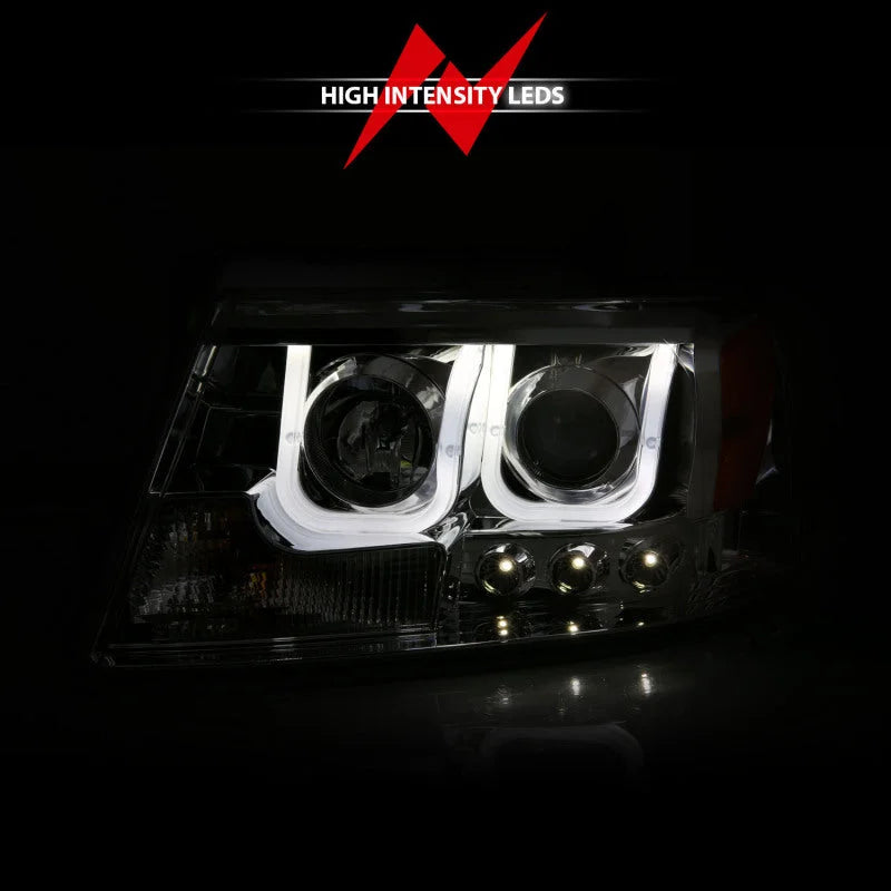 ANZO 2004-2008 Ford F-150 Projector Headlights w/ U-Bar Chrome - Additional View 6