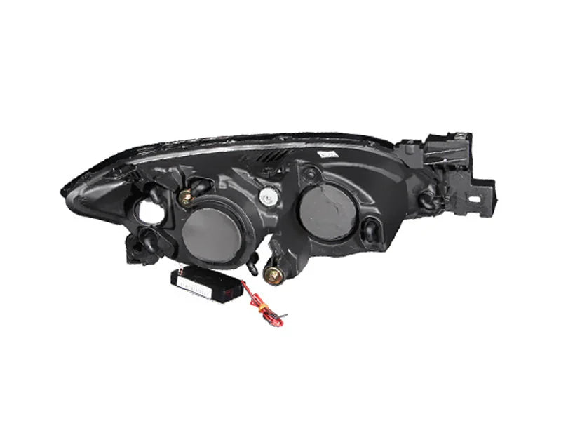ANZO 2004-2008 Mazda 3 Projector Headlights w/ Halo Black (CCFL) - Detail View