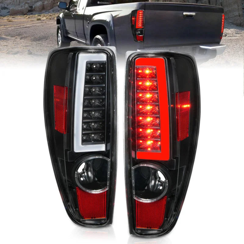 ANZO 2004-2012 Chevrolet Colorado/ GMC Canyon LED Tail Lights w/ Light Bar Black Housing - Main Product View