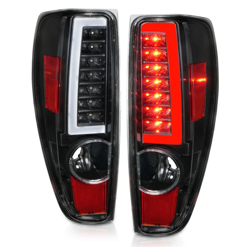 ANZO 2004-2012 Chevrolet Colorado/ GMC Canyon LED Tail Lights w/ Light Bar Black Housing - Installation View