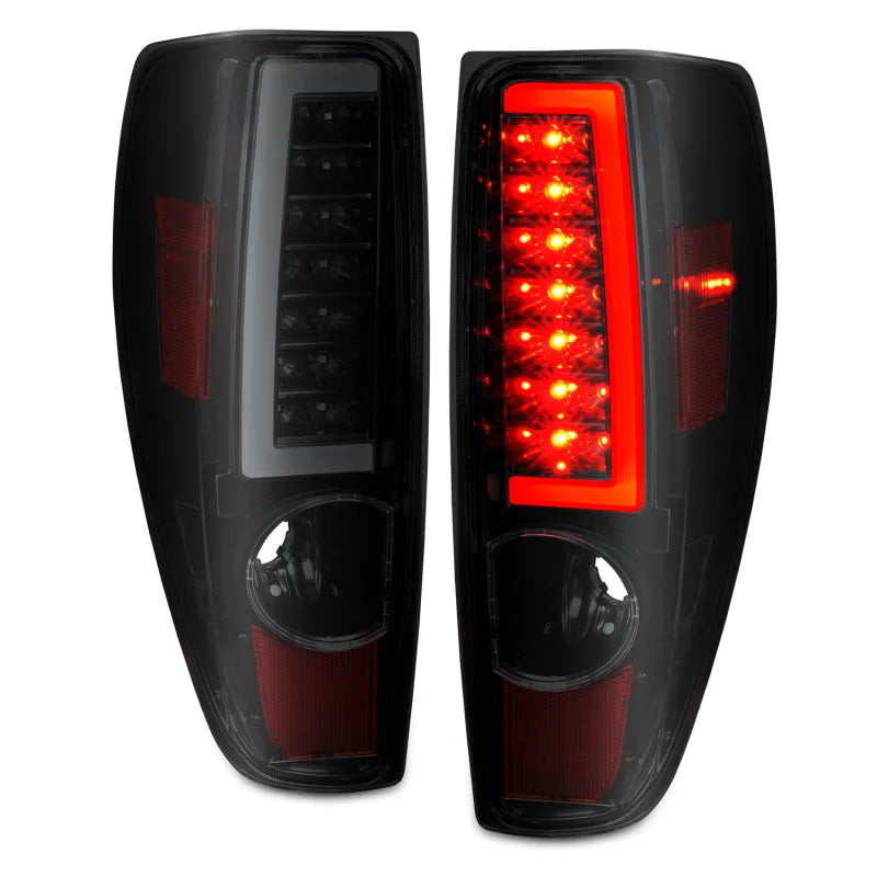 ANZO 2004-2012 Chevrolet Colorado/ GMC Canyon LED Tail Lights w/ Light Bar Black Housing Smoke Lens - Side View