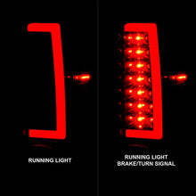 Load image into Gallery viewer, ANZO 2004-2012 Chevrolet Colorado/ GMC Canyon LED Tail Lights w/ Light Bar Black Housing Smoke Lens - Back View