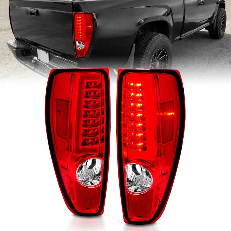 ANZO 2004-2012 Chevrolet Colorado/ GMC Canyon LED Tail Lights w/ Light Bar Chrome Housing Red/Clear - Main Product View