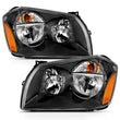 Load image into Gallery viewer, ANZO 2005-2007 Dodge Magnum Crystal Headlight  Black Amber - Side View