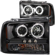 Load image into Gallery viewer, ANZO 2005-2007 Ford Excursion Projector Headlights w/ Halo Black w/ LED Strip (CCFL) 1pc - Main Product View