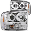 Load image into Gallery viewer, ANZO 2005-2007 Ford Excursion Projector Headlights w/ Halo Chrome w/ LED Strip (CCFL) 1pc - Main Product View