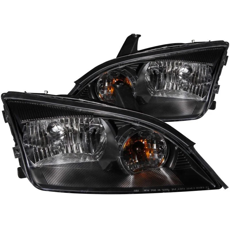 ANZO 2005-2007 Ford Focus Crystal Headlights Black - Main Product View