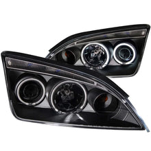 Load image into Gallery viewer, ANZO 2005-2007 Ford Focus Projector Headlights w/ Halo Black - Main Product View