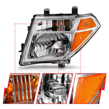 Load image into Gallery viewer, ANZO 2005-2008 Nissan Pathfinder Crystal Headlight Chrome Amber (OE Replacement) - Back View