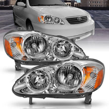 Load image into Gallery viewer, ANZO 2005-2008 Toyota Corolla Crystal Headlight Chrome Amber - Main Product View