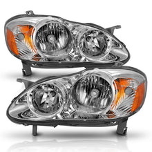 Load image into Gallery viewer, ANZO 2005-2008 Toyota Corolla Crystal Headlight Chrome Amber - Side View