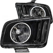 Load image into Gallery viewer, ANZO 2005-2009 Ford Mustang Crystal Headlights w/ Halo Black (CCFL) - Side View