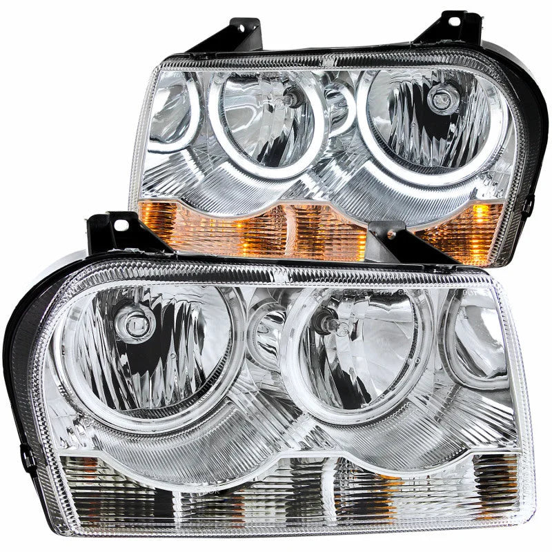 ANZO 2005-2010 Chrysler 300 Crystal Headlights w/ Halo Chrome (CCFL) - Main Product View