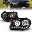 Load image into Gallery viewer, ANZO 2005-2010 Chrysler 300C Projector Headlights w/ Halo Black (CCFL) G2 - Main Product View