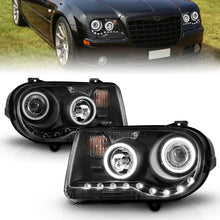 Load image into Gallery viewer, ANZO 2005-2010 Chrysler 300C Projector Headlights w/ Halo Black (CCFL) G2 - Main Product View