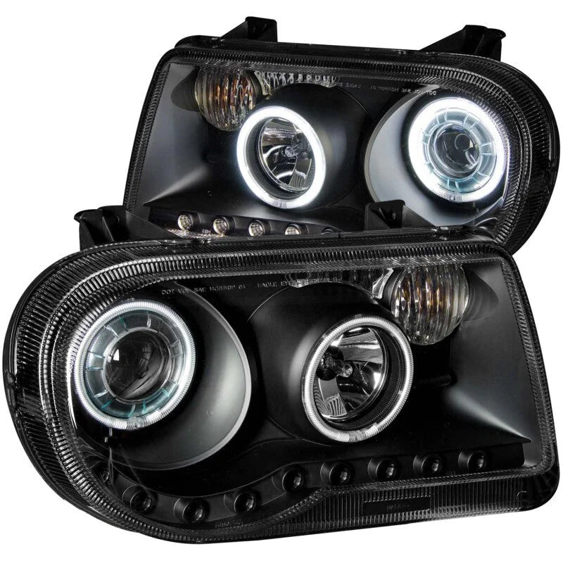 ANZO 2005-2010 Chrysler 300C Projector Headlights w/ Halo Black (CCFL) G2 - Side View
