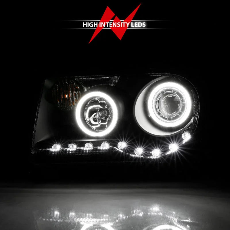 ANZO 2005-2010 Chrysler 300C Projector Headlights w/ Halo Black (CCFL) G2 - Additional View 5