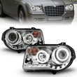 Load image into Gallery viewer, ANZO 2005-2010 Chrysler 300C Projector Headlights w/ Halo Chrome (CCFL) G2 - Back View