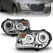 Load image into Gallery viewer, ANZO 2005-2010 Chrysler 300C Projector Headlights w/ Halo Chrome (CCFL) G2 - Back View
