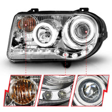Load image into Gallery viewer, ANZO 2005-2010 Chrysler 300C Projector Headlights w/ Halo Chrome (CCFL) G2 - Additional View 5