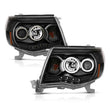 Load image into Gallery viewer, ANZO 2005-2011 Toyota Tacoma Projector Headlights w/ Halo Black - Main Product View