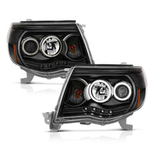 Load image into Gallery viewer, ANZO 2005-2011 Toyota Tacoma Projector Headlights w/ Halo Black - Main Product View