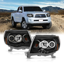 Load image into Gallery viewer, ANZO 2005-2011 Toyota Tacoma Projector Headlights w/ Halo Black - Additional View 6