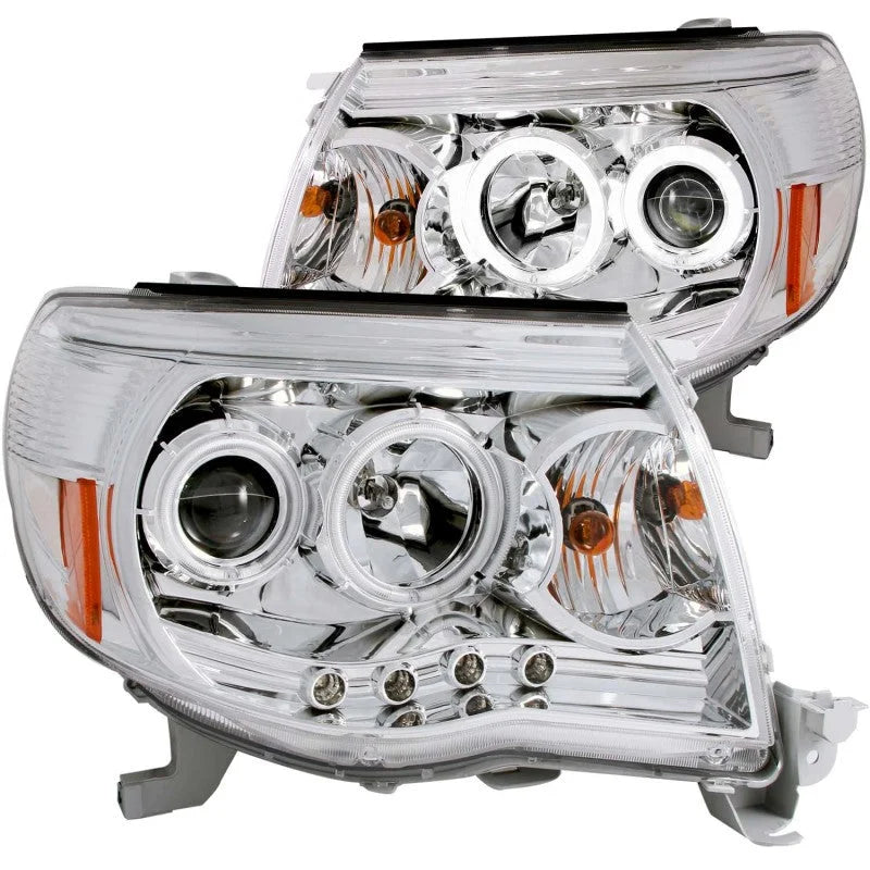 ANZO 2005-2011 Toyota Tacoma Projector Headlights w/ Halos Chrome - Main Product View