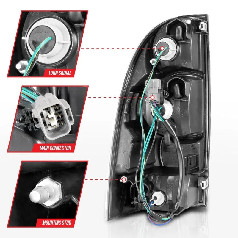 ANZO 2005-2015 Toyota Tacoma LED Taillights Black - Side View