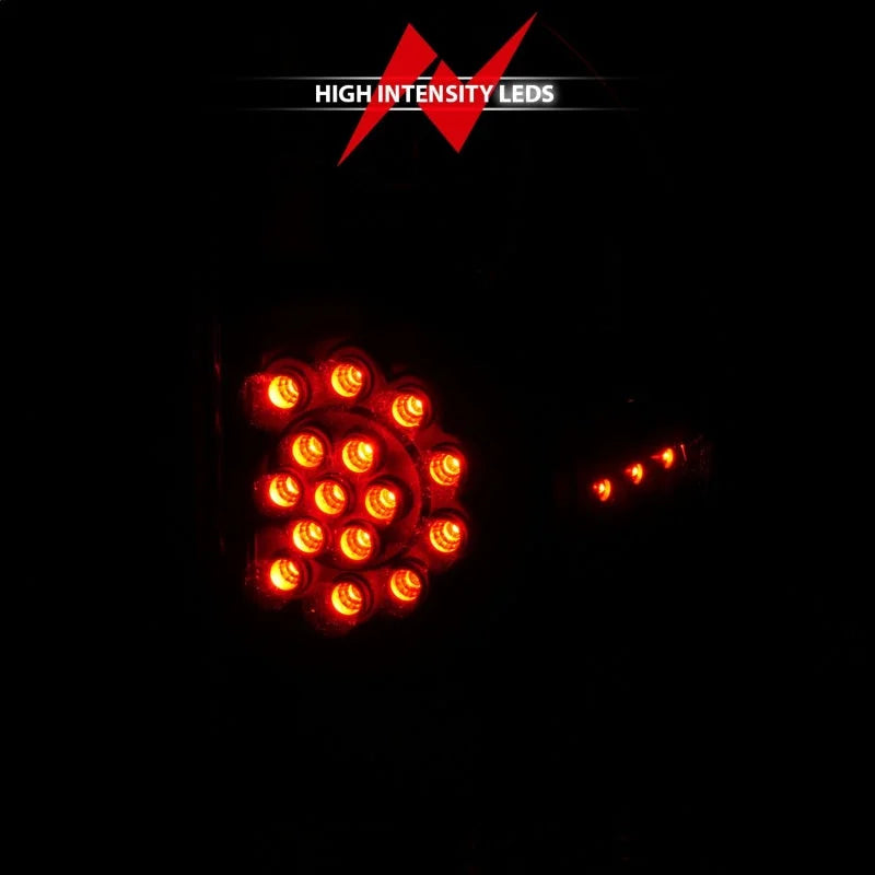 ANZO 2005-2015 Toyota Tacoma LED Taillights Black - Back View
