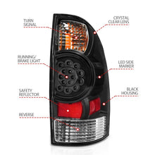 Load image into Gallery viewer, ANZO 2005-2015 Toyota Tacoma LED Taillights Black - Installation View