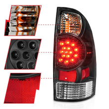 Load image into Gallery viewer, ANZO 2005-2015 Toyota Tacoma LED Taillights Black - Additional View 6