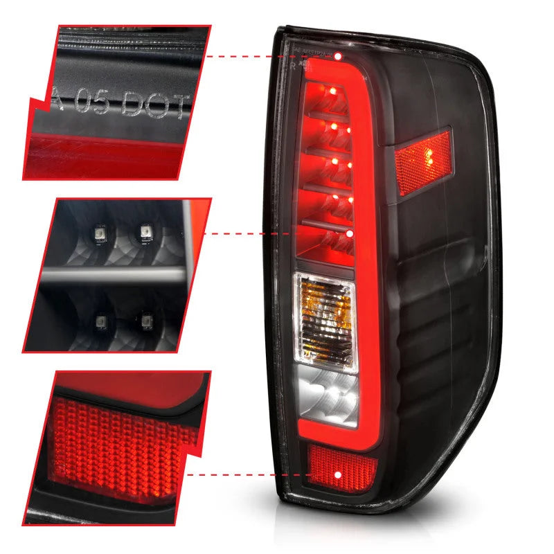 ANZO 2005-2021 Nissan Frontier LED Taillights Black Housing/Clear Lens - Additional View 6