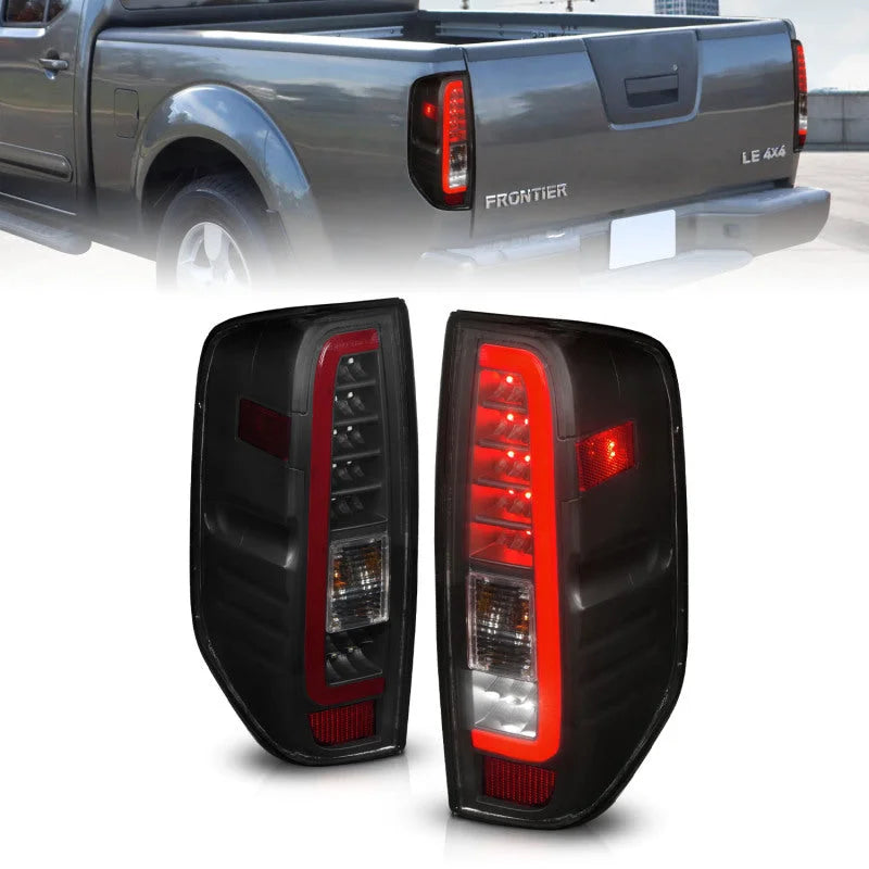 ANZO 2005-2021 Nissan Frontier LED Taillights Black Housing/Smoke Lens - Main Product View