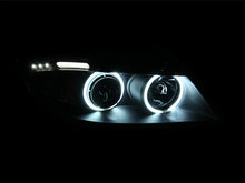Load image into Gallery viewer, ANZO 2006-2008 BMW 3 Series E90-E91 Projector Headlights w/ Halo w/ LED Bar Black (CCFL) - Side View