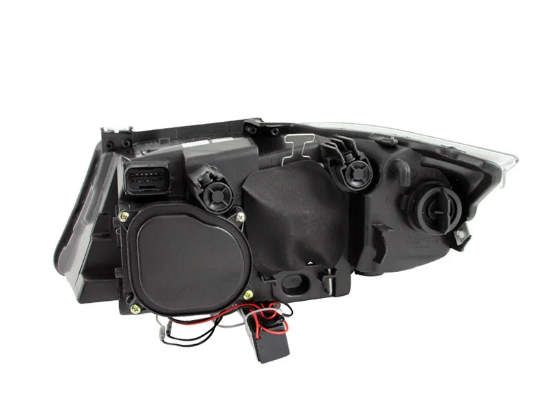 ANZO 2006-2008 BMW 3 Series E90-E91 Projector Headlights w/ Halo w/ LED Bar Black (CCFL) - Detail View