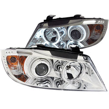 Load image into Gallery viewer, ANZO 2006-2008 BMW 3 Series E90-E91 Projector Headlights w/ Halo w/ LED Bar Chrome (CCFL) - Main Product View