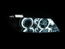 Load image into Gallery viewer, ANZO 2006-2008 BMW 3 Series E90-E91 Projector Headlights w/ Halo w/ LED Bar Chrome (CCFL) - Side View